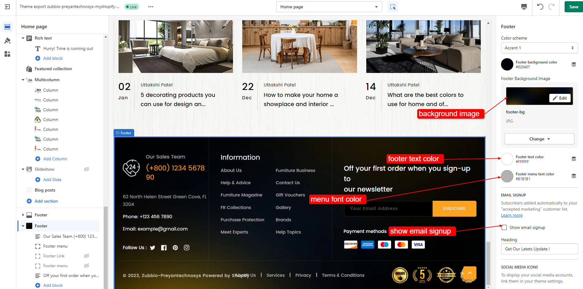 footer-setting